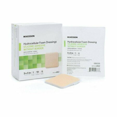 MCKESSON Silicone Gel Adhesive without Border Silicone Foam Dressing, 3 x 3 Inch, 200PK 4862